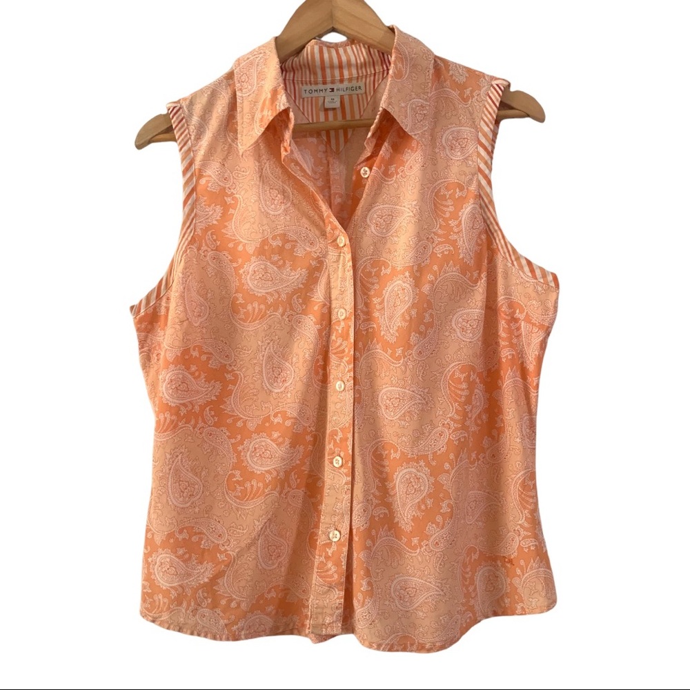 Tommy Hilfiger Orange Paisley Top 14 Teen
